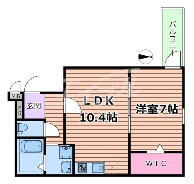 STスクエア徳庵(1LDK/2階)の間取り写真