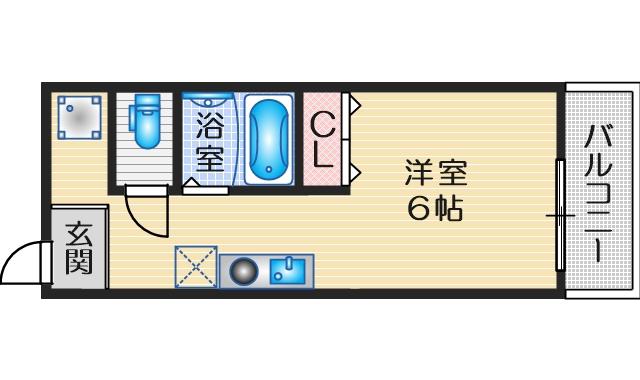 イーズIII(ワンルーム/4階)の間取り写真
