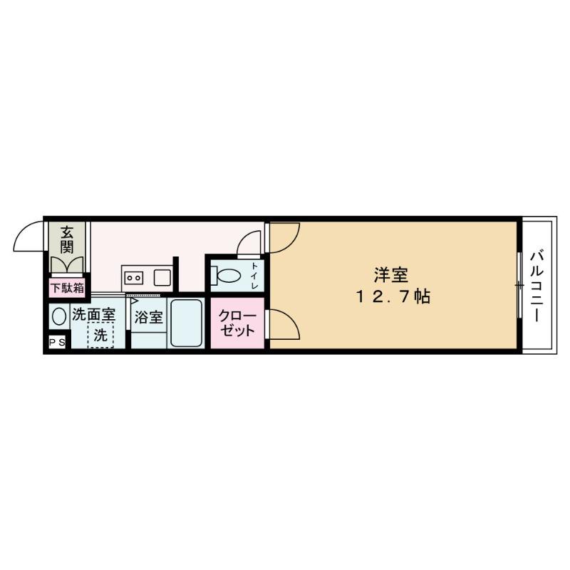 KAISEI北梅田(1K/5階)の間取り写真