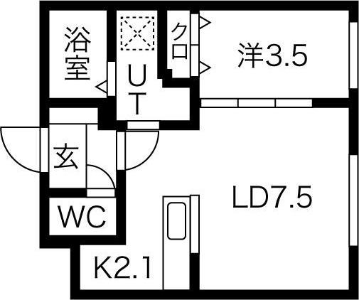 BASE TSUKISAMU(1LDK/3階)の間取り写真