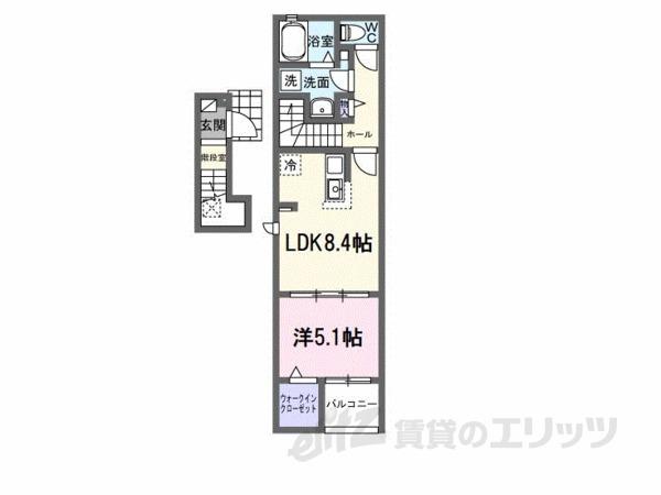 アップフィールド 共栄 III(1LDK/2階)の間取り写真