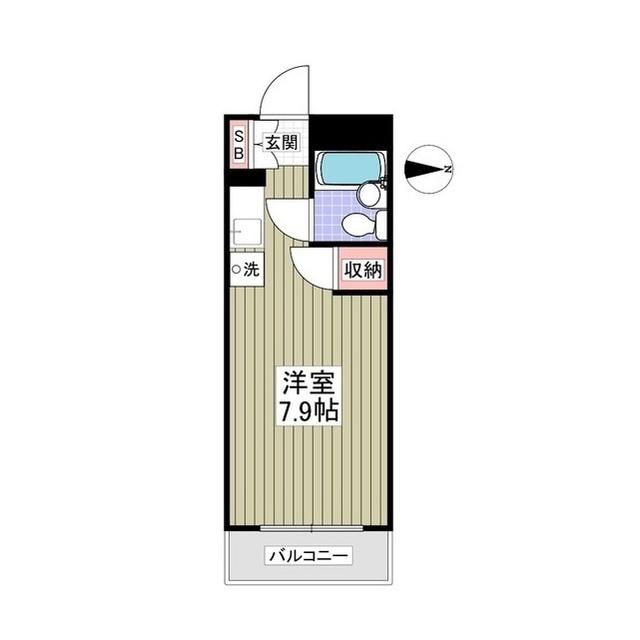 シャルム堀之内(ワンルーム/2階)の間取り写真