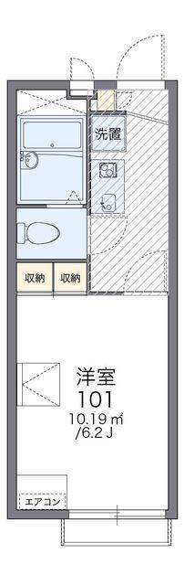 レオパレスフラッツスクエアII(1K/2階)の間取り写真