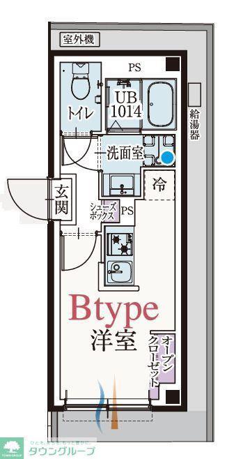 BCASA川口青木(ワンルーム/1階)の間取り写真