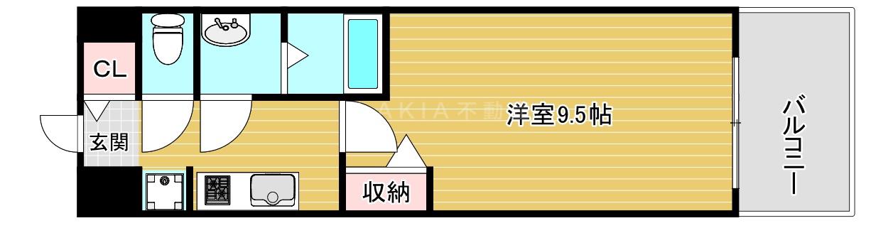 ソルテラスNAMBAフロント(1K/10階)の間取り写真