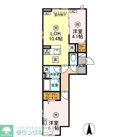 グラナーデ保木間(2LDK/1階)の間取り写真