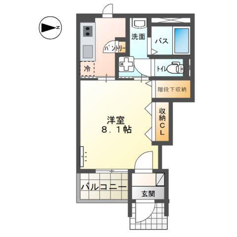 ルリアンII(1K/1階)の間取り写真