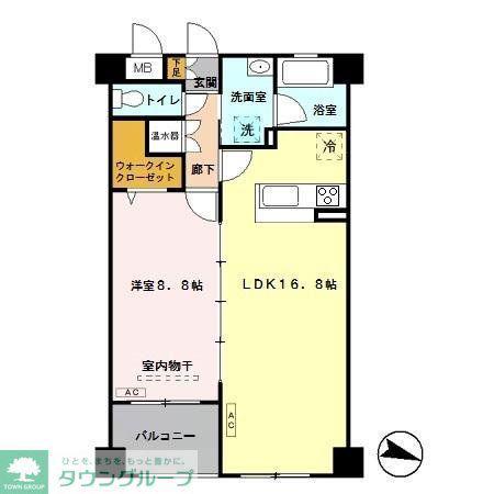 ソレイユ南与野(1LDK/4階)の間取り写真