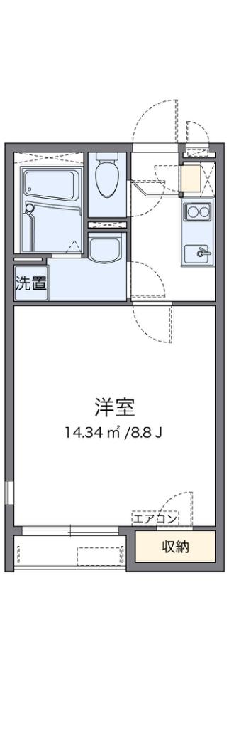 クレイノ日新香里園(1K/2階)の間取り写真