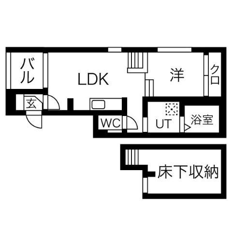 ハーモニーテラス愛知町V(1SLDK/1階)の間取り写真