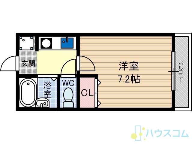 ハーモニーヒルズ(1K/2階)の間取り写真