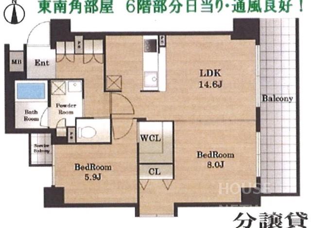 デ・リード堀川東(3LDK/6階)の間取り写真