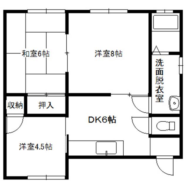 コーポ赤坂(3DK/2階)の間取り写真