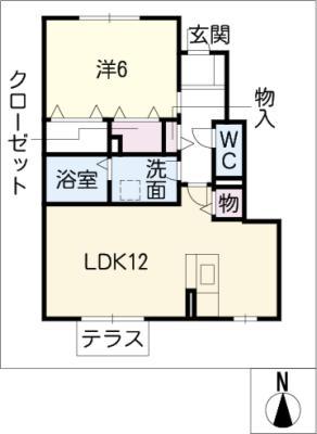 SKY COURT(1LDK/1階)の間取り写真