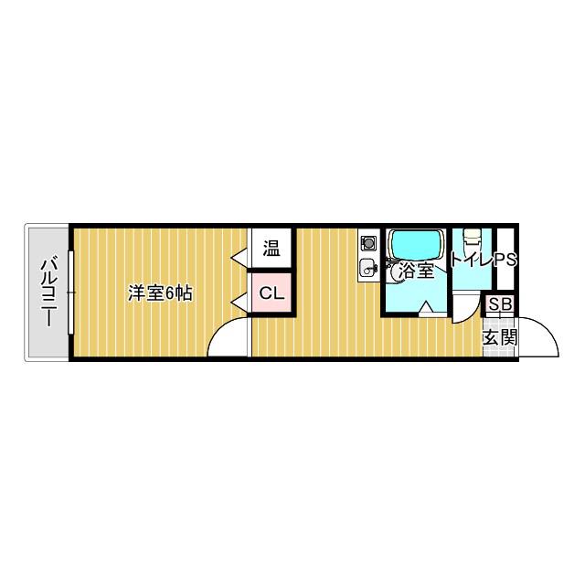 グランドムール天下茶屋(1K/4階)の間取り写真