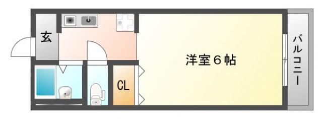 さくらハイム(1K/1階)の間取り写真