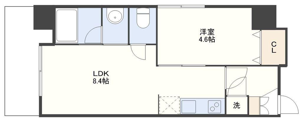 CRECIA KATSUYAMA(1LDK/5階)の間取り写真