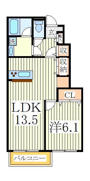 MANOIR LOUER(1LDK/1階)の間取り写真