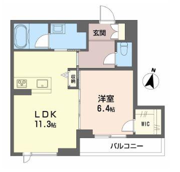 シャーメゾン定禅寺(1LDK/3階)の間取り写真