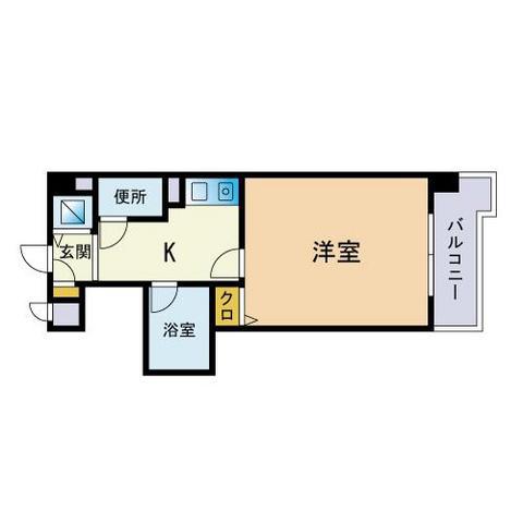 ライオンズマンション県庁前(1K/11階)の間取り写真