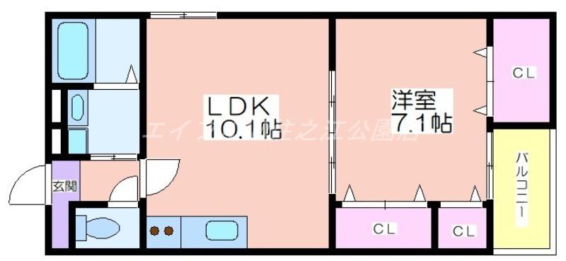 フジパレス北加賀屋駅北II番館(1LDK/3階)の間取り写真
