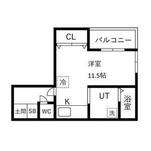 K`S GARDEN(1K/4階)の間取り写真