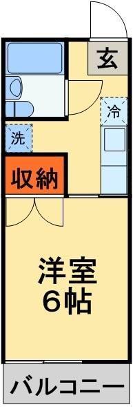 ハイツ藤(1K/2階)の間取り写真