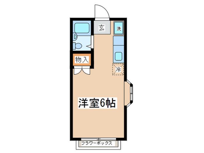 エステートピアひまわり(ワンルーム/2階)の間取り写真