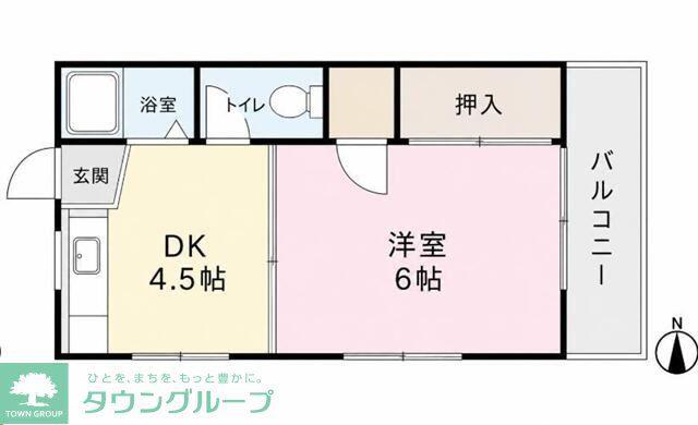 メゾンド新町I(1DK/2階)の間取り写真