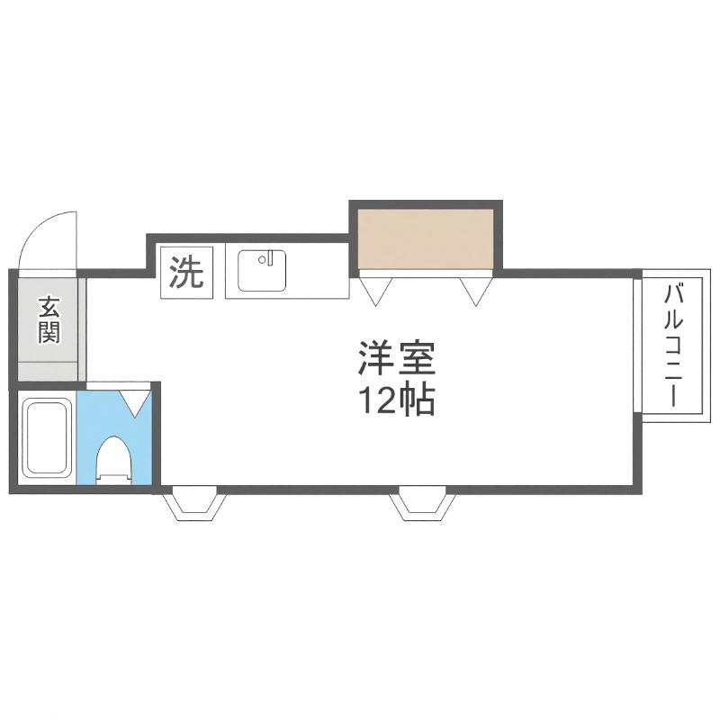 パブリック48(ワンルーム/6階)の間取り写真