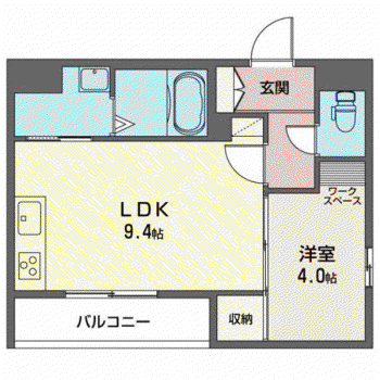 プロヌーブ舞屋(1LDK/2階)の間取り写真