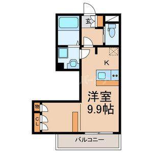アテナ稲毛(ワンルーム/2階)の間取り写真