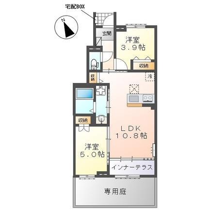 サンビスタ(2LDK/1階)の間取り写真