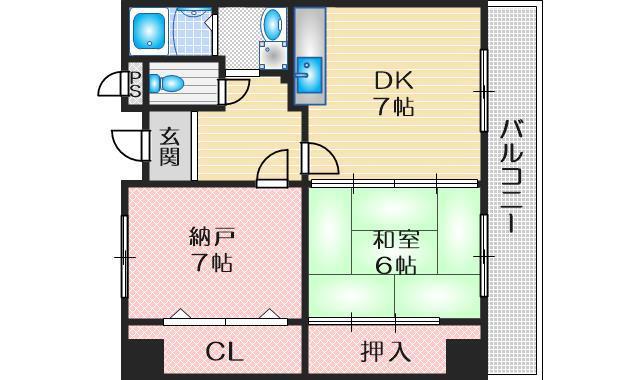 カルム千昇(1SDK/2階)の間取り写真