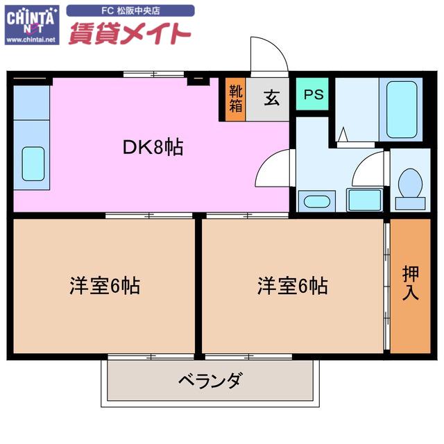 サンエステート(2DK/1階)の間取り写真