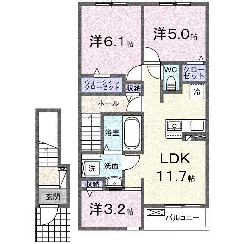 ホーク・FTII(3LDK/2階)の間取り写真