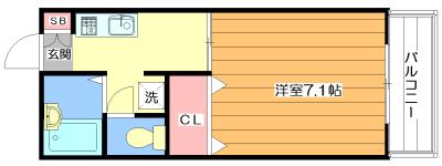ディアス千里(1K/2階)の間取り写真