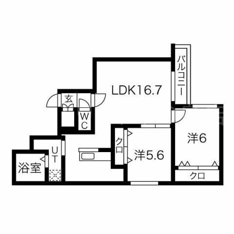 OAKMONT(2LDK/4階)の間取り写真