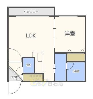 ラボワール菊水(1LDK/1階)の間取り写真