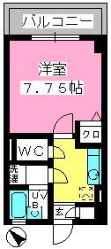 コスモコート(1K/5階)の間取り写真