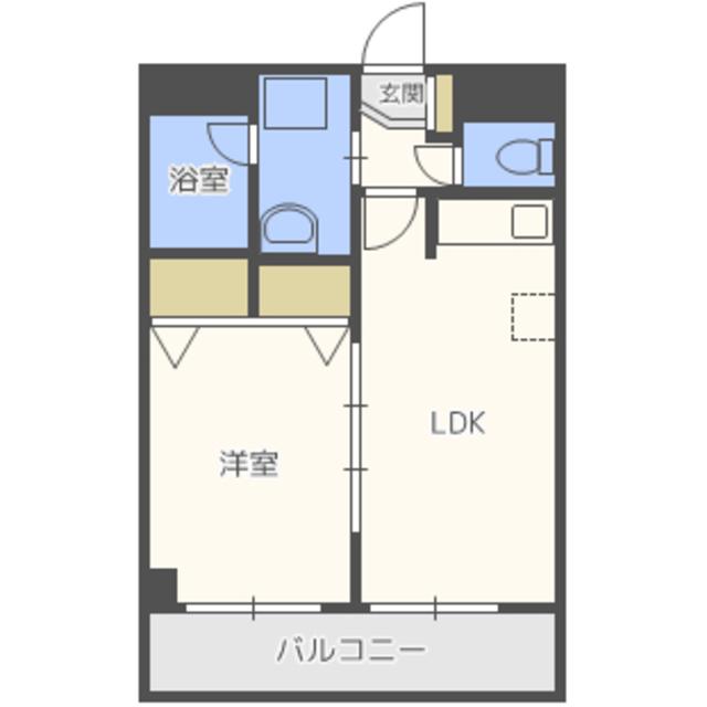 オークス山田ハイム(1LDK/3階)の間取り写真