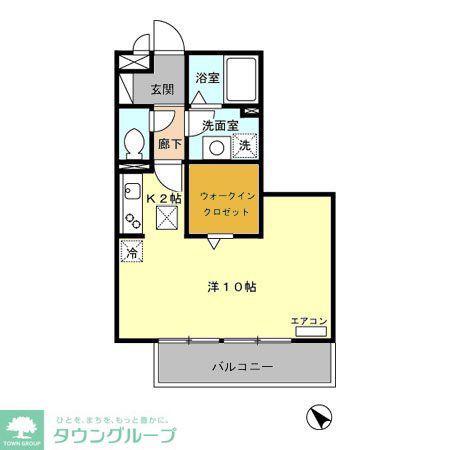 ヴィラオーヤ(1K/1階)の間取り写真