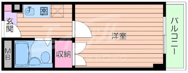 フレール緑地公園(1K/1階)の間取り写真
