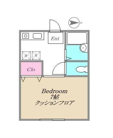 シャトル文庫(1K/1階)の間取り写真