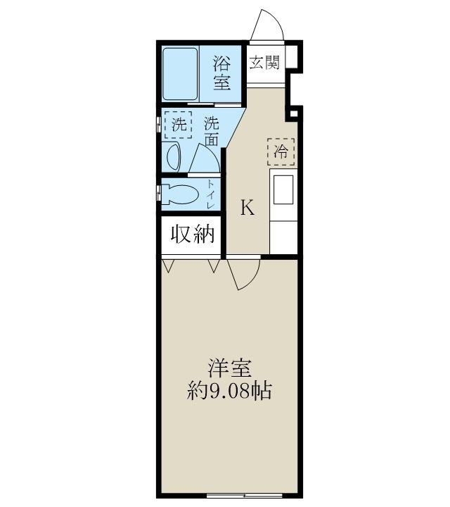 FLAT A(1K/2階)の間取り写真