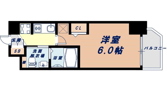 クリスタルグランツ大阪センターST(1K/8階)の間取り写真