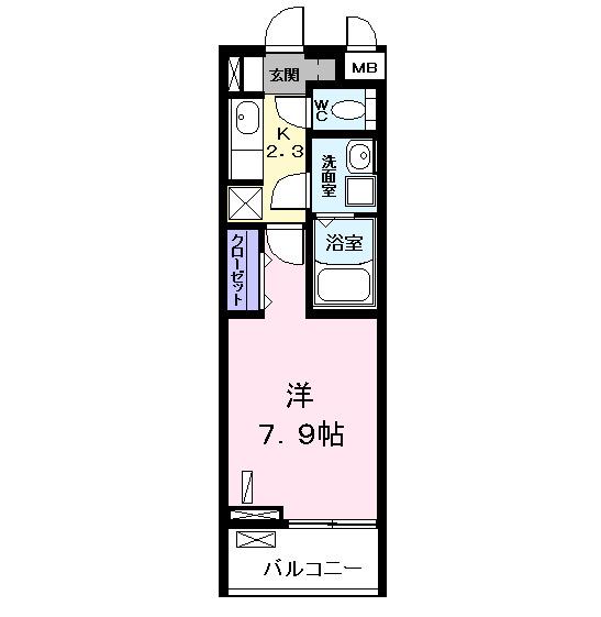 サーフェリッツ(1K/2階)の間取り写真