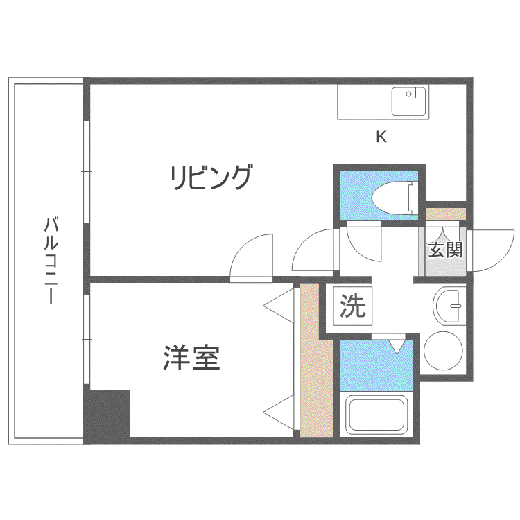 HK大通ハイム(1LDK/5階)の間取り写真