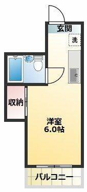 かいづかファミリア1(ワンルーム/2階)の間取り写真
