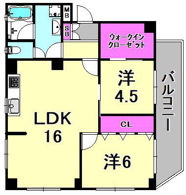 パークハイム(2LDK/1階)の間取り写真